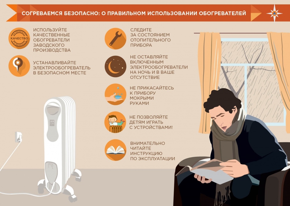 В МЧС по ВАО напомнили о правилах использования обогревателей